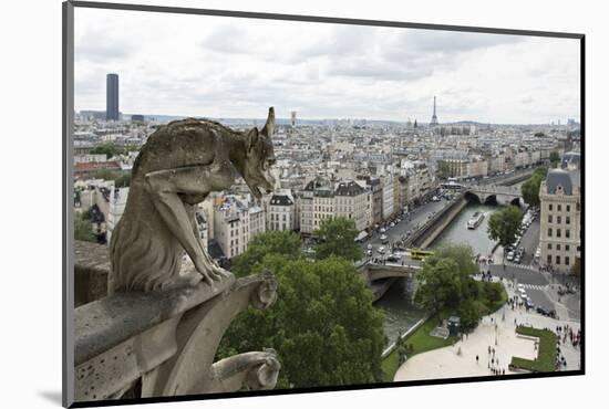 Europe, France, Paris. a Gargoyle on the Notre Dame Cathedral-Charles Sleicher-Mounted Photographic Print