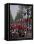 Europe, France, Paris. Champs Elysees, cafe (Medium Format)-David Barnes-Framed Stretched Canvas