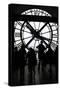 Europe, France, Paris. Clock and silhouettes at Musee D'Orsay.-Kymri Wilt-Stretched Canvas