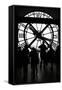 Europe, France, Paris. Clock and silhouettes at Musee D'Orsay.-Kymri Wilt-Framed Stretched Canvas