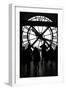 Europe, France, Paris. Clock and silhouettes at Musee D'Orsay.-Kymri Wilt-Framed Photographic Print