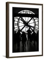 Europe, France, Paris. Clock and silhouettes at Musee D'Orsay.-Kymri Wilt-Framed Photographic Print