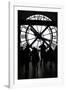 Europe, France, Paris. Clock and silhouettes at Musee D'Orsay.-Kymri Wilt-Framed Photographic Print