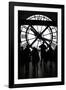 Europe, France, Paris. Clock and silhouettes at Musee D'Orsay.-Kymri Wilt-Framed Photographic Print