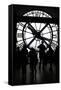 Europe, France, Paris. Clock and silhouettes at Musee D'Orsay.-Kymri Wilt-Framed Stretched Canvas