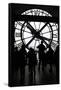 Europe, France, Paris. Clock and silhouettes at Musee D'Orsay.-Kymri Wilt-Framed Stretched Canvas