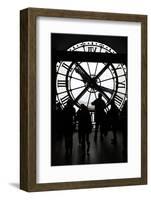 Europe, France, Paris. Clock and silhouettes at Musee D'Orsay.-Kymri Wilt-Framed Photographic Print