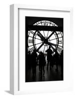 Europe, France, Paris. Clock and silhouettes at Musee D'Orsay.-Kymri Wilt-Framed Photographic Print