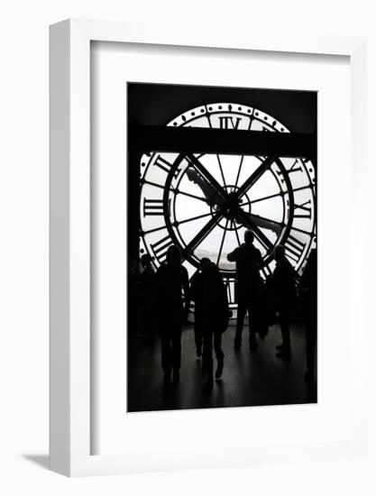 Europe, France, Paris. Clock and silhouettes at Musee D'Orsay.-Kymri Wilt-Framed Photographic Print