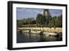 Europe, France, Paris, Eiffel Tower, Seine, barges-David Barnes-Framed Photographic Print