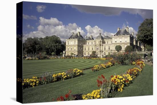 Europe, France, Paris, Luxembourg Garden; Palais du Luxembourg-David Barnes-Stretched Canvas