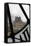 Europe, France, Paris. View of Louvre from Musee D'orsay Clock.-Kymri Wilt-Framed Stretched Canvas