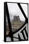 Europe, France, Paris. View of Louvre from Musee D'orsay Clock.-Kymri Wilt-Framed Stretched Canvas