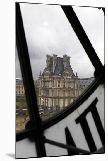 Europe, France, Paris. View of Louvre from Musee D'orsay Clock.-Kymri Wilt-Mounted Photographic Print