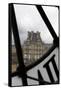 Europe, France, Paris. View of Louvre from Musee D'orsay Clock.-Kymri Wilt-Framed Stretched Canvas