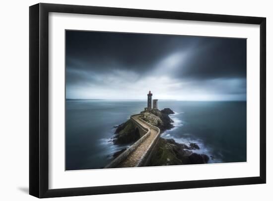 Europe, France, Plouzané - Moody Day At The Lighthouse Of The Petit Minou-Aliaume Chapelle-Framed Photographic Print