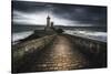 Europe, France, Plouzané - Stormy Day At The Lighthouse Of The Petit Minou-Aliaume Chapelle-Stretched Canvas