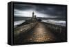 Europe, France, Plouzané - Stormy Day At The Lighthouse Of The Petit Minou-Aliaume Chapelle-Framed Stretched Canvas