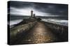 Europe, France, Plouzané - Stormy Day At The Lighthouse Of The Petit Minou-Aliaume Chapelle-Stretched Canvas