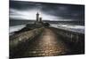 Europe, France, Plouzané - Stormy Day At The Lighthouse Of The Petit Minou-Aliaume Chapelle-Mounted Premium Photographic Print