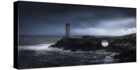 Europe, France, Plouzané - Stormy Day Ath The Lighthouse Of The Petit Minou-Aliaume Chapelle-Stretched Canvas