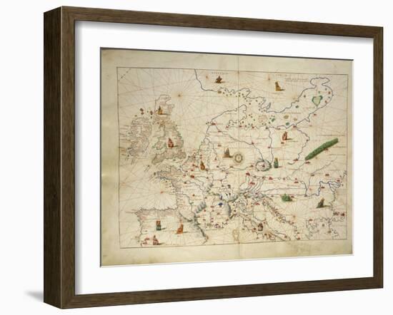 Europe, from Atlas of the World in Thirty-Three Maps, 1553-Benedetto Antelami-Framed Giclee Print