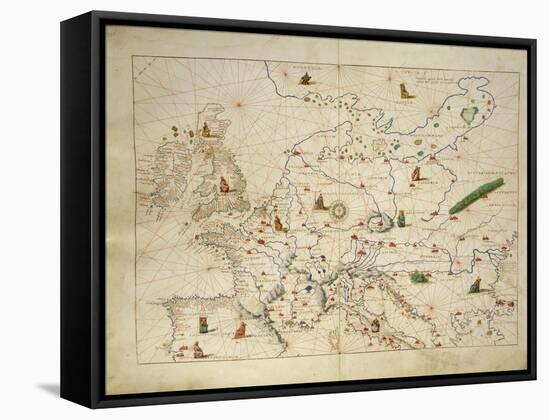 Europe, from Atlas of the World in Thirty-Three Maps, 1553-Benedetto Antelami-Framed Stretched Canvas