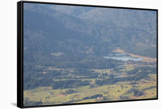 Europe, Germany, Bavaria, Alps, Mountains, Mittenwald, Buckelwiesen, View from Karwendel-Mikolaj Gospodarek-Framed Stretched Canvas