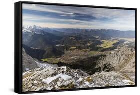 Europe, Germany, Bavaria, Alps, Mountains, Mittenwald, View from Karwendel-Mikolaj Gospodarek-Framed Stretched Canvas
