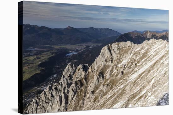 Europe, Germany, Bavaria, Alps, Mountains, Mittenwald, View from Karwendel-Mikolaj Gospodarek-Stretched Canvas