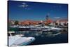 Europe, Germany, Binnenmuritz with Yacht Harbour-Rainer Waldkirch-Stretched Canvas