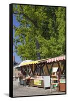 Europe, Germany, Brandenburg, Spreewald, LŸbbenau, Cucumber Stand, Harbour-Chris Seba-Framed Stretched Canvas