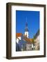 Europe, Germany, Brandenburg, Spreewald, L?bbenau, Main Street with Steeple, Sankt-Nikolai Church-Chris Seba-Framed Photographic Print