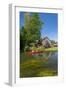 Europe, Germany, Brandenburg, Spreewald, Leipe, Traditional Houses at Water Channel, Canoeists-Chris Seba-Framed Photographic Print