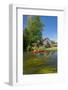 Europe, Germany, Brandenburg, Spreewald, Leipe, Traditional Houses at Water Channel, Canoeists-Chris Seba-Framed Photographic Print