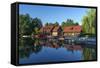 Europe, Germany, Brandenburg, Spreewald (Spree Forest), LŸbben, Harbour Basin-Chris Seba-Framed Stretched Canvas