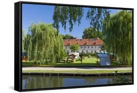 Europe, Germany, Brandenburg, Spreewald (Spree Forest), LŸbbenau, Canal, Castle Manor-Chris Seba-Framed Stretched Canvas