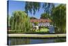 Europe, Germany, Brandenburg, Spreewald (Spree Forest), LŸbbenau, Canal, Castle Manor-Chris Seba-Stretched Canvas