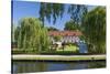Europe, Germany, Brandenburg, Spreewald (Spree Forest), LŸbbenau, Canal, Castle Manor-Chris Seba-Stretched Canvas