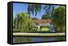 Europe, Germany, Brandenburg, Spreewald (Spree Forest), LŸbbenau, Canal, Castle Manor-Chris Seba-Framed Stretched Canvas