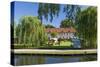 Europe, Germany, Brandenburg, Spreewald (Spree Forest), LŸbbenau, Canal, Castle Manor-Chris Seba-Stretched Canvas