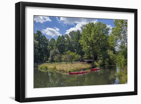 Europe, Germany, Brandenburg, Spreewald (Spree Forest), Schlepzig, Canoe Driver-Chris Seba-Framed Photographic Print