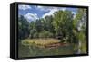 Europe, Germany, Brandenburg, Spreewald (Spree Forest), Schlepzig, Canoe Driver-Chris Seba-Framed Stretched Canvas