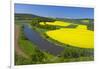 Europe, Germany, Eastern Westphalia, Rape Fields, Excursion Boat, Weser Course, Canoeist, Jetty-Chris Seba-Framed Photographic Print