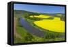 Europe, Germany, Eastern Westphalia, Rape Fields, Excursion Boat, Weser Course, Canoeist, Jetty-Chris Seba-Framed Stretched Canvas