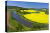 Europe, Germany, Eastern Westphalia, Rape Fields, Excursion Boat, Weser Course, Canoeist, Jetty-Chris Seba-Stretched Canvas