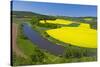 Europe, Germany, Eastern Westphalia, Rape Fields, Excursion Boat, Weser Course, Canoeist, Jetty-Chris Seba-Stretched Canvas