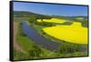 Europe, Germany, Eastern Westphalia, Rape Fields, Excursion Boat, Weser Course, Canoeist, Jetty-Chris Seba-Framed Stretched Canvas