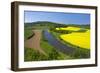 Europe, Germany, Eastern Westphalia, Rape Fields, Holiday Ship, Weser Course, Canoeist, Jetty-Chris Seba-Framed Photographic Print