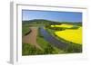 Europe, Germany, Eastern Westphalia, Rape Fields, Holiday Ship, Weser Course, Canoeist, Jetty-Chris Seba-Framed Photographic Print